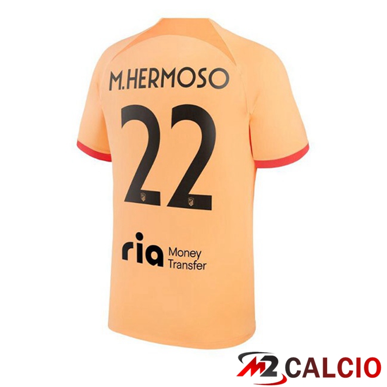Maglie Calcio Atletico Madrid (M.HERMOSO 22) Terza Arancione 2022/2023