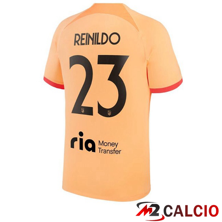 Maglie Calcio Atletico Madrid (REINILDO 23) Terza Arancione 2022/2023