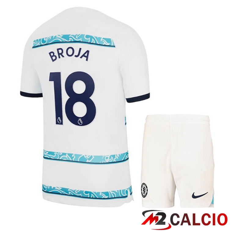Maglie Calcio FC Chelsea (BROJA 18) Bambino Seconda Bianco 2022/2023