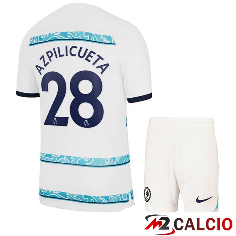 Maglie Calcio FC Chelsea (AZPILICUETA 28) Bambino Seconda Bianco 2022/2023