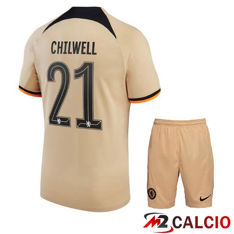 Maglie Calcio FC Chelsea (CHILWELL 21) Bambino Terza Marrone 2022/2023