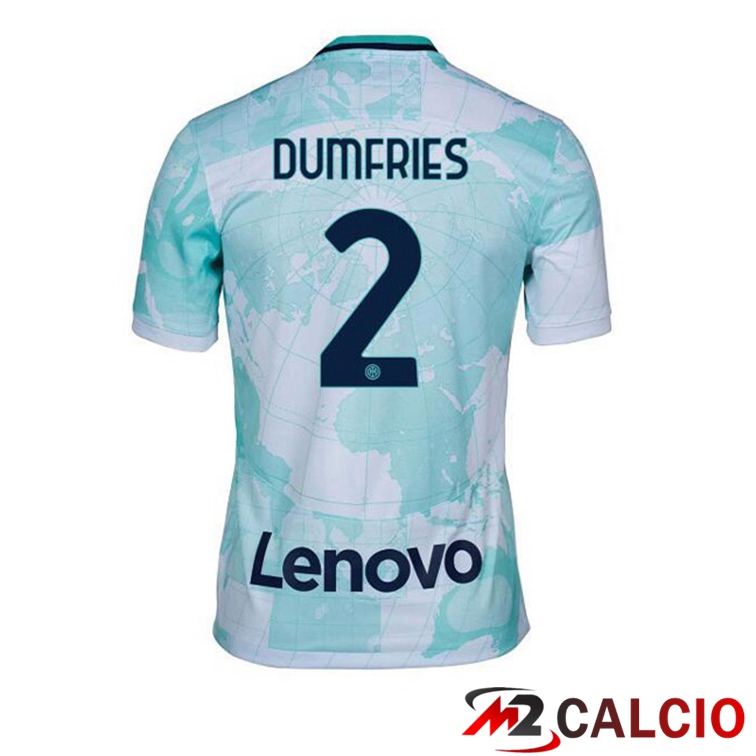 Maglie Calcio Inter Milan (DUMFRIES 2) Seconda Bianco Verde 2022/2023