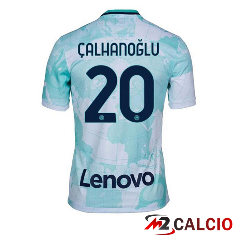 Maglie Calcio Inter Milan (ÇALHANOĞLU 20) Seconda Bianco Verde 2022/2023