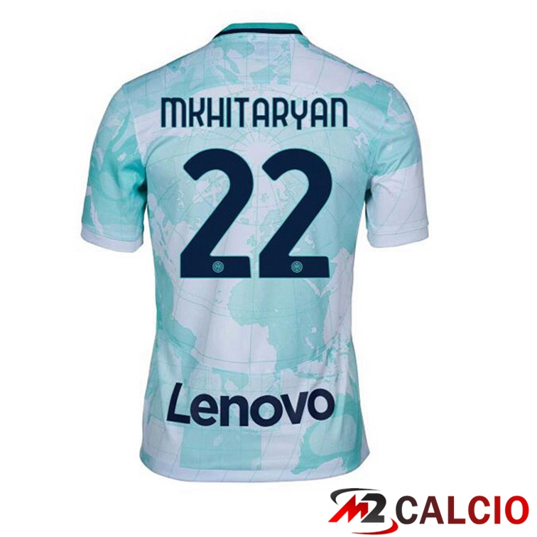 Maglie Calcio Inter Milan (MKHITARYAN 22) Seconda Bianco Verde 2022/2023