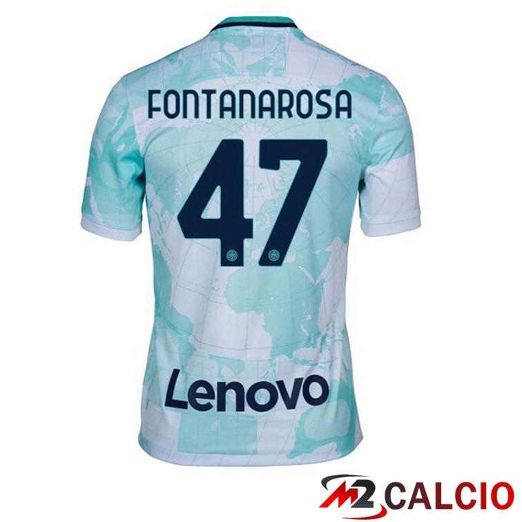 Maglie Calcio Inter Milan (FONTANAROSA 47) Seconda Bianco Verde 2022/2023