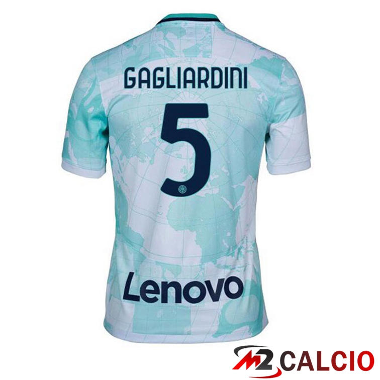 Maglie Calcio Inter Milan (GAGLIARDINI 5) Seconda Bianco Verde 2022/2023