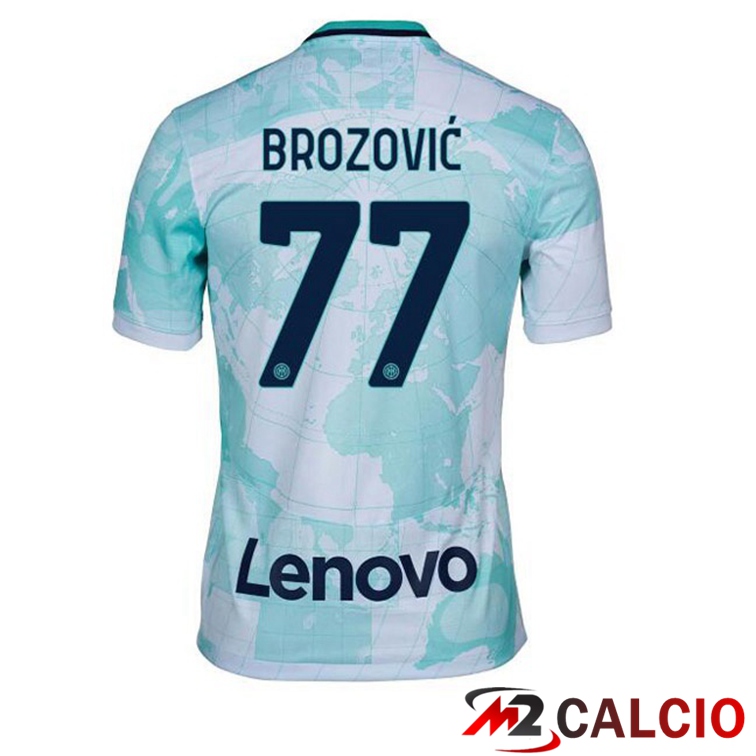 Maglie Calcio Inter Milan (BROZOVIĆ 77) Seconda Bianco Verde 2022/2023