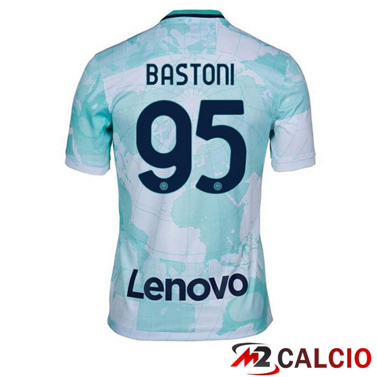 Maglie Calcio Inter Milan (BASTONI 95) Seconda Bianco Verde 2022/2023