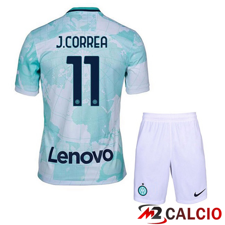 Maglie Calcio Inter Milan (J.CORREA 11) Bambino Seconda Bianco Verde 2022/2023