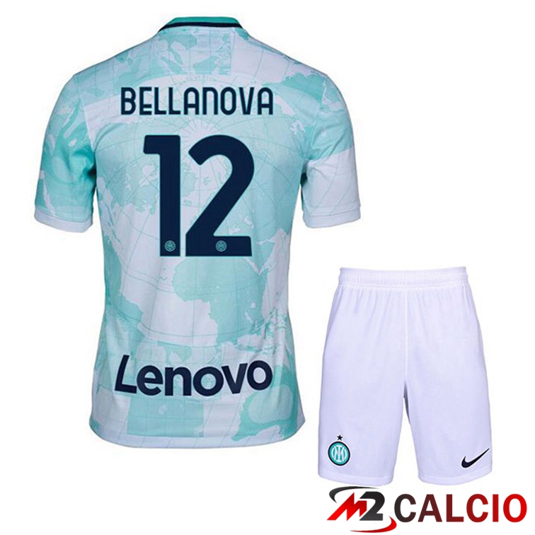 Maglie Calcio Inter Milan (BELLANOVA 12) Bambino Seconda Bianco Verde 2022/2023