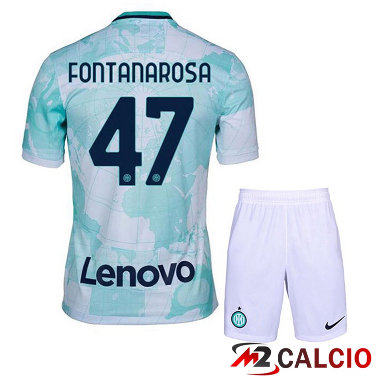 Maglie Calcio Inter Milan (FONTANAROSA 47) Bambino Seconda Bianco Verde 2022/2023