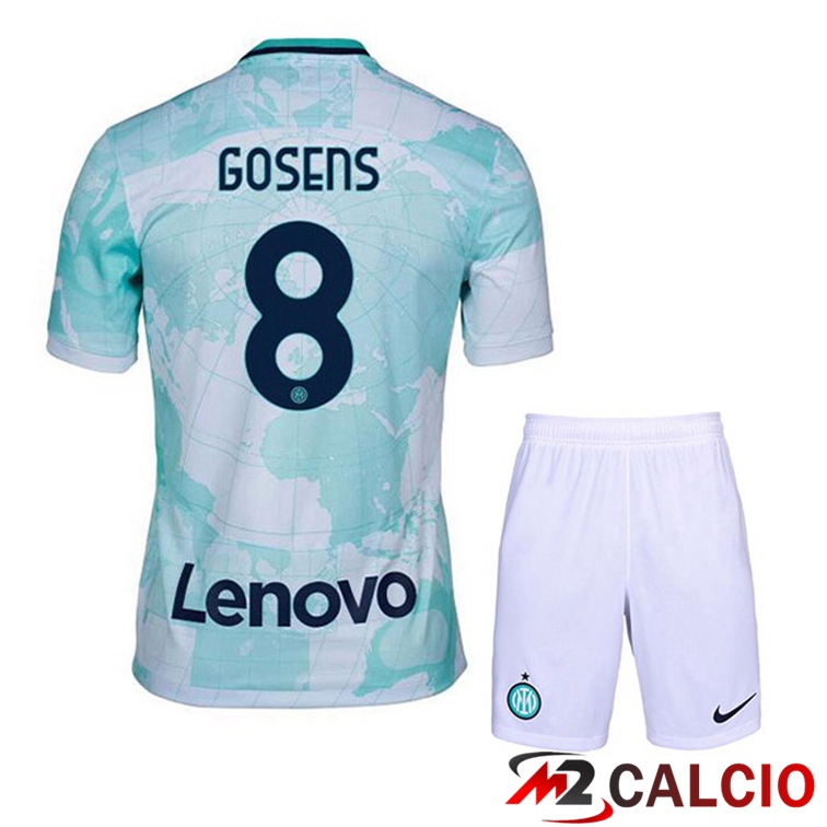 Maglie Calcio Inter Milan (GOSENS 8) Bambino Seconda Bianco Verde 2022/2023