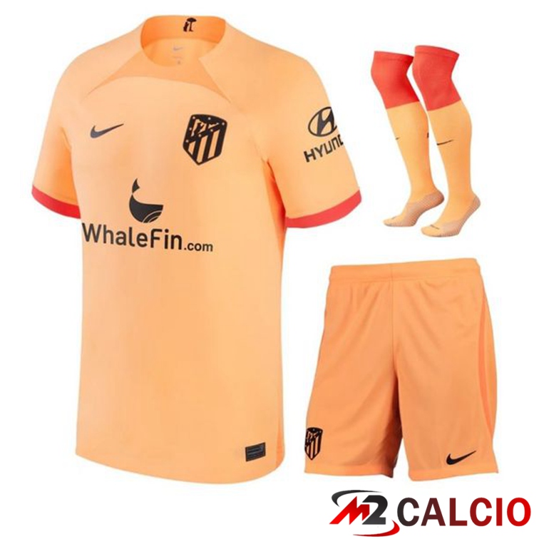 Insieme Maglie Calcio Atletico Madrid Terza (Pantaloncini + Calzini) 2022/2023