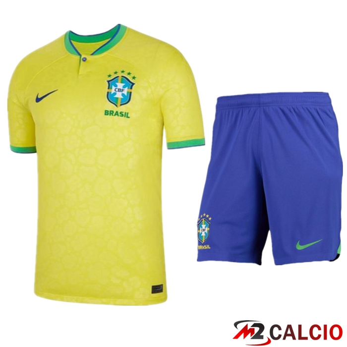 Insieme Maglie Calcio Brasile Prima + Pantaloncini 2022/2023