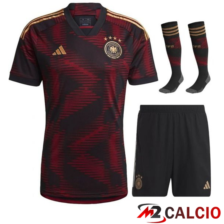 Insieme Maglie Calcio Germania Seconda (Pantaloncini + Calzini) 2022/2023