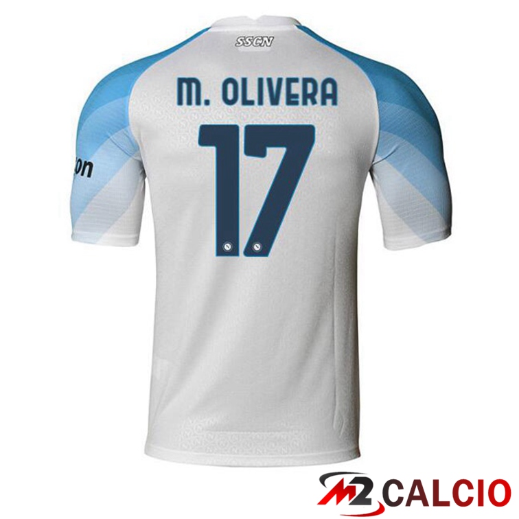Maglie Calcio SSC Napoli (M. Olivera 17) Prima Bianco 2022/2023