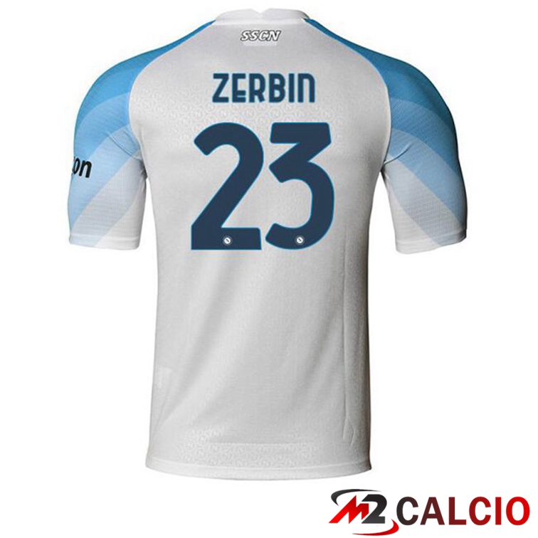 Maglie Calcio SSC Napoli (Zerbin 23) Prima Bianco 2022/2023