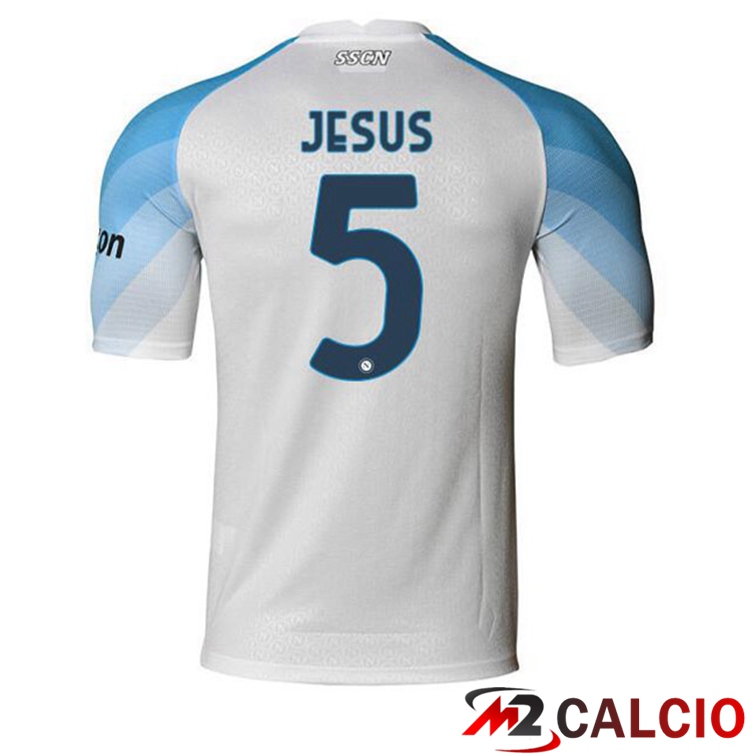 Maglie Calcio SSC Napoli (Jesus 5) Prima Bianco 2022/2023
