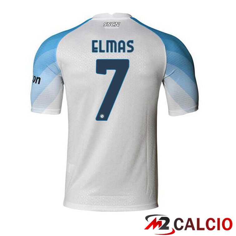 Maglie Calcio SSC Napoli (Elmas 7) Prima Bianco 2022/2023