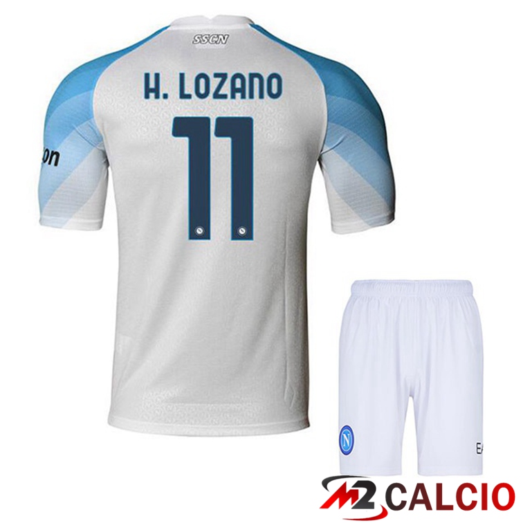 Maglie Calcio SSC Napoli (H. Lozano 11) Bambino Prima Bianco 2022/2023