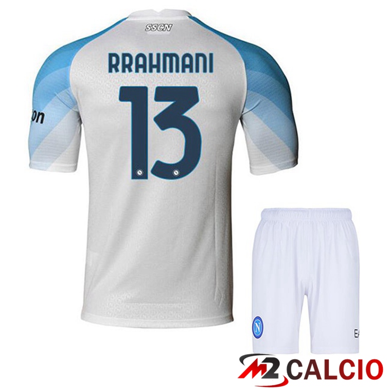 Maglie Calcio SSC Napoli (Rrahmani 13) Bambino Prima Bianco 2022/2023