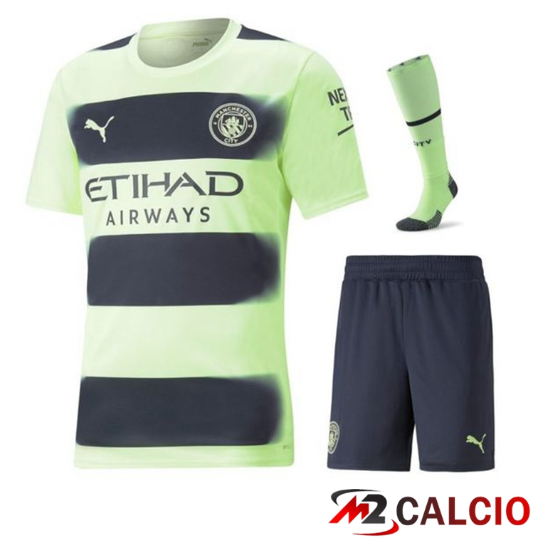 Insieme Maglie Calcio Manchester City Terza (Pantaloncini + Calzini) 2022/2023