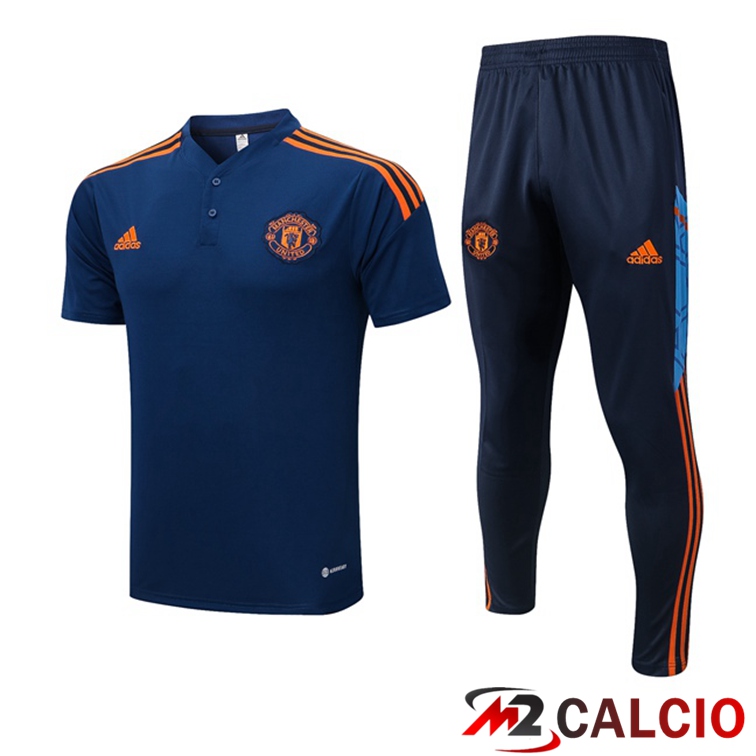 Maglia Polo Manchester United + Pantaloni Blu Reale 2022/2023