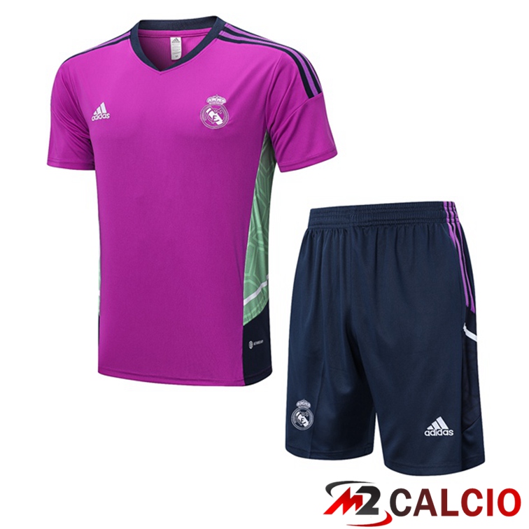T Shirt Allenamento Real Madrid + Pantaloncini Viola 2022/2023