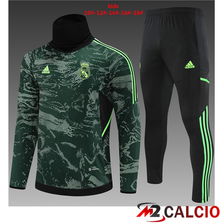 Insieme Tuta Calcio Real Madrid Collo alto Bambino Verde 2022/2023