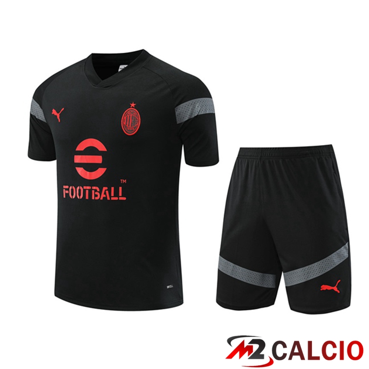 T Shirt Allenamento AC Milan + Pantaloncini Nero 2022/2023