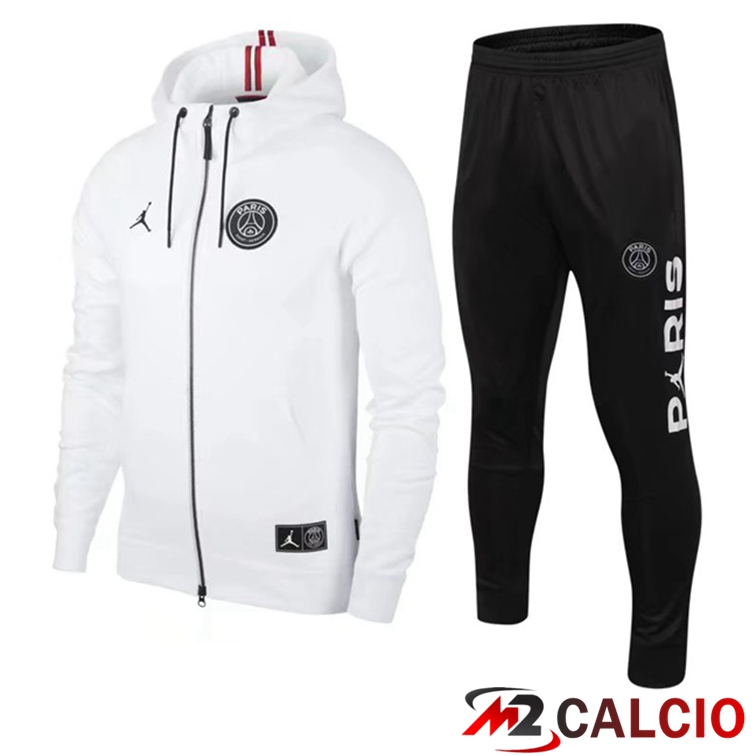 Insieme Giacca Con Cappuccio Tuta JORDAN Paris PSG Bianco 2022/2023