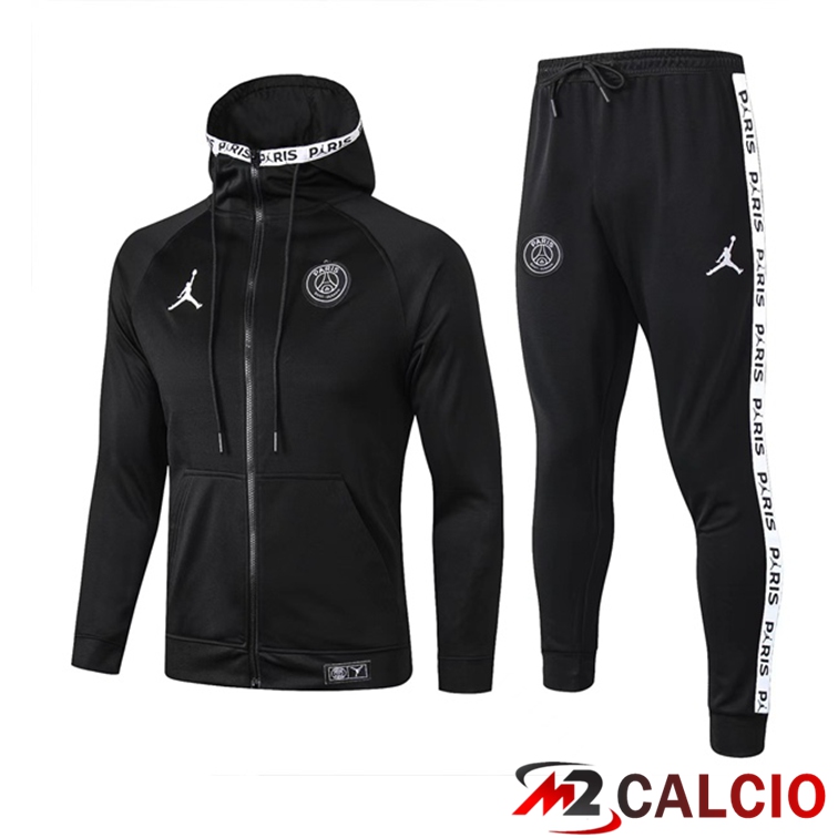 Insieme Giacca Con Cappuccio Tuta JORDAN Paris PSG Nero 2022/2023