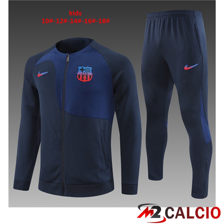 Insieme Tuta Calcio - Giacca FC Barcellona Bambino Blu Reale 2022/2023
