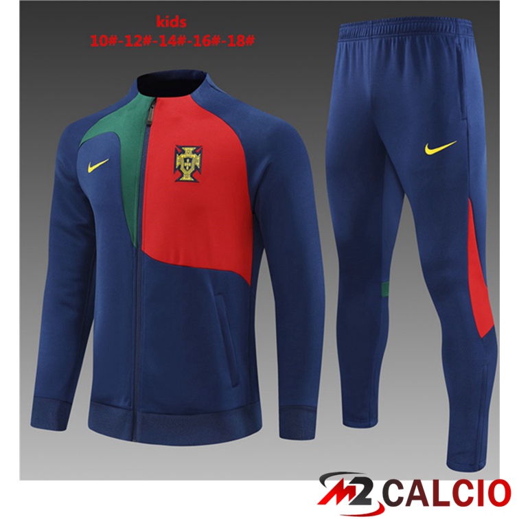 Insieme Tuta Calcio - Giacca Portogallo Bambino Blu Reale 2022/2023