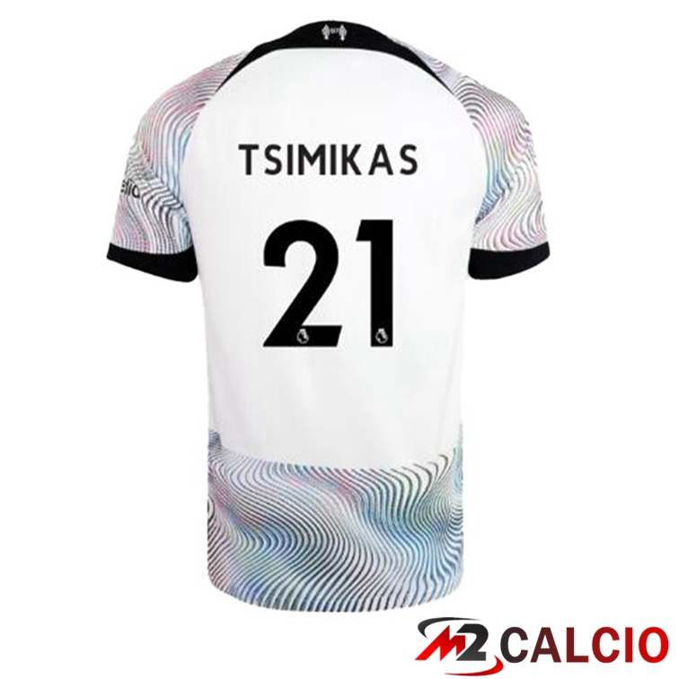 Maglie Calcio FC Liverpool (TSIMIKAS 21) Seconda Bianco 2022/2023