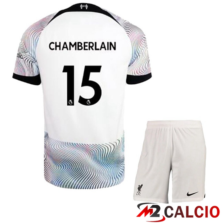 Maglie Calcio FC Liverpool (CHAMBERLAIN 15) Bambino Seconda Bianco 2022/2023