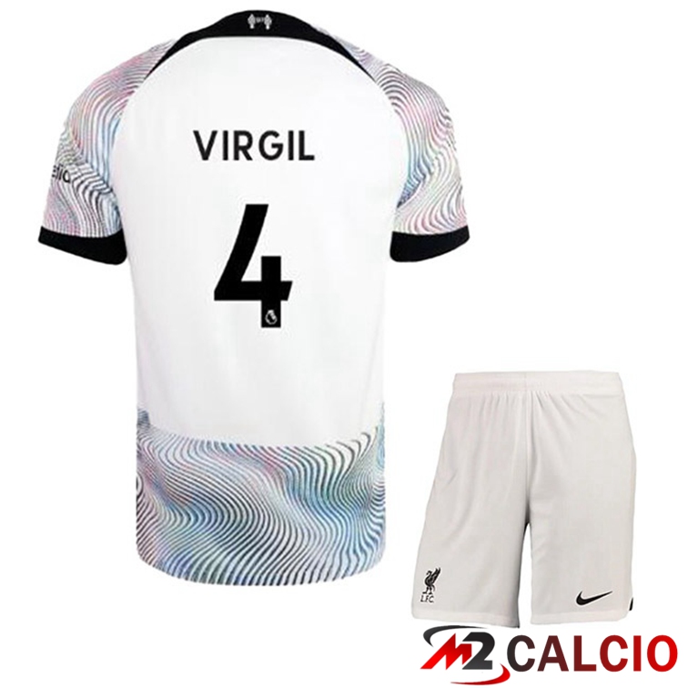 Maglie Calcio FC Liverpool (VIRGIL 4) Bambino Seconda Bianco 2022/2023