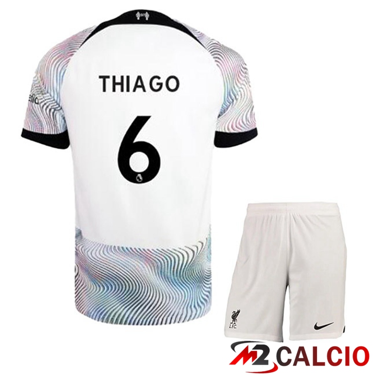 Maglie Calcio FC Liverpool (THIAGO 6) Bambino Seconda Bianco 2022/2023