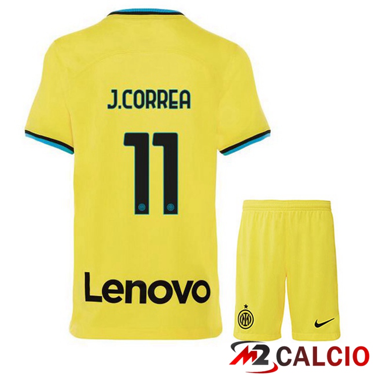 Maglie Calcio Inter Milan (J.CORREA 11) Bambino Terza Giallo 2022/2023