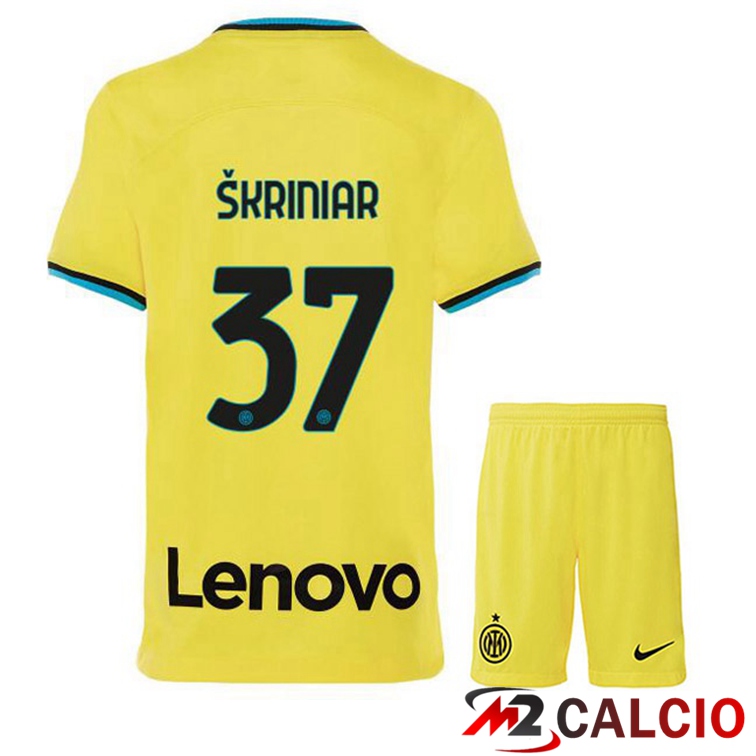 Maglie Calcio Inter Milan (ŠKRINIAR 37) Bambino Terza Giallo 2022/2023