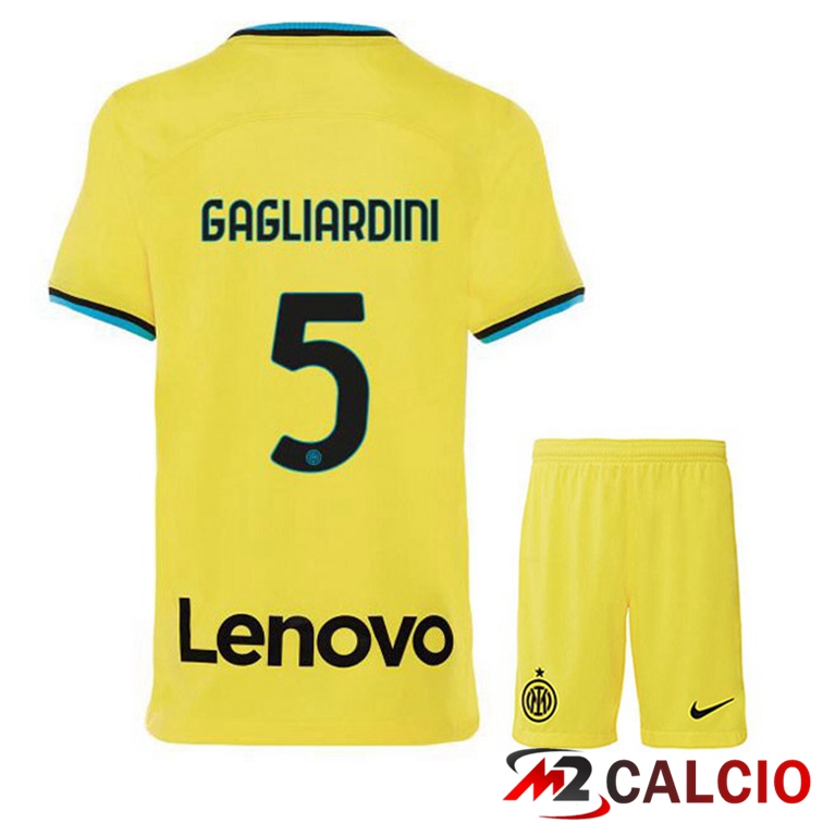 Maglie Calcio Inter Milan (GAGLIARDINI 5) Bambino Terza Giallo 2022/2023
