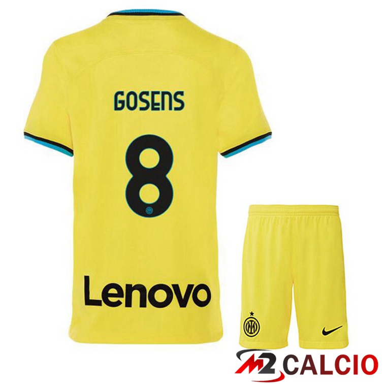 Maglie Calcio Inter Milan (GOSENS 8) Bambino Terza Giallo 2022/2023