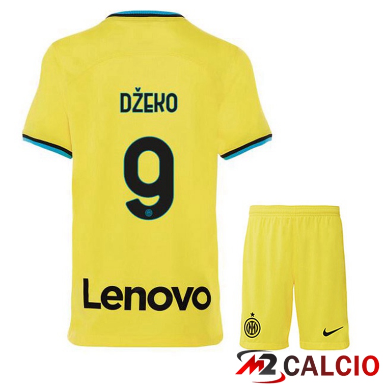 Maglie Calcio Inter Milan (DŽEKO 9) Bambino Terza Giallo 2022/2023