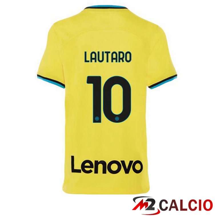 Maglie Calcio Inter Milan (LAUTARO 10) Terza Giallo 2022/2023