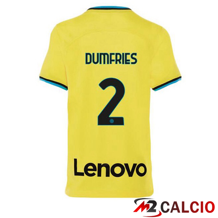 Maglie Calcio Inter Milan (DUMFRIES 2) Terza Giallo 2022/2023