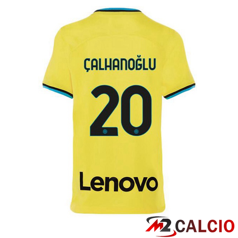 Maglie Calcio Inter Milan (ÇALHANOĞLU 20) Terza Giallo 2022/2023