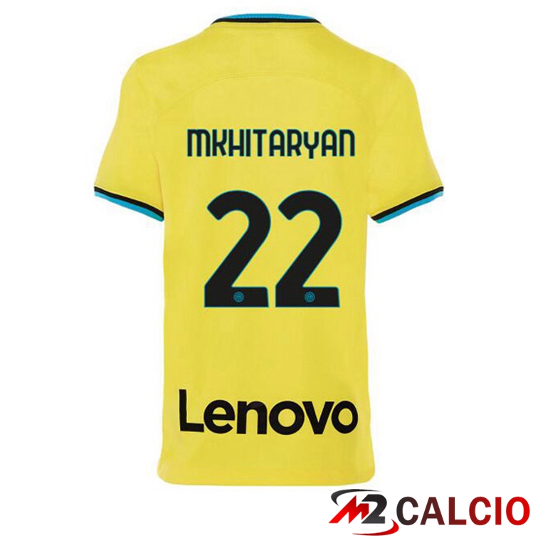 Maglie Calcio Inter Milan (MKHITARYAN 22) Terza Giallo 2022/2023