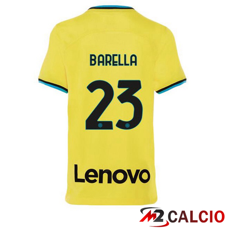 Maglie Calcio Inter Milan (BARELLA 23) Terza Giallo 2022/2023