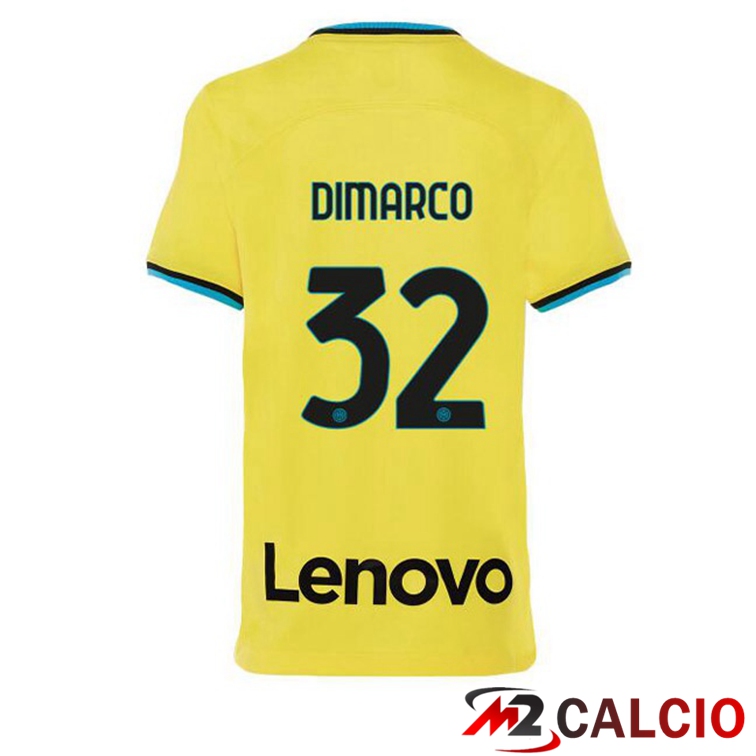 Maglie Calcio Inter Milan (DIMARCO 32) Terza Giallo 2022/2023