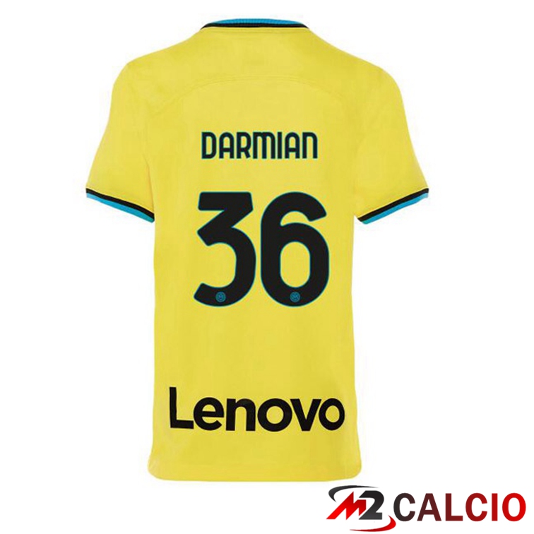 Maglie Calcio Inter Milan (DARMIAN 36) Terza Giallo 2022/2023